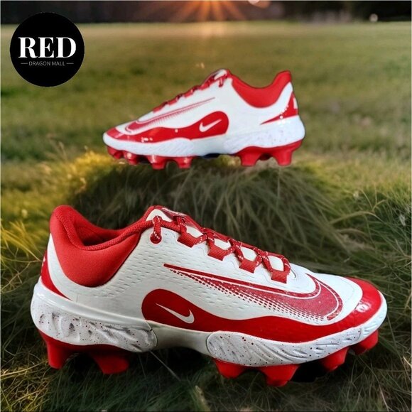 Nike Alpha Huarache Elite 4 Low MCS Baseball Cleats Red FD6255-105 - Men\'s 10.5
